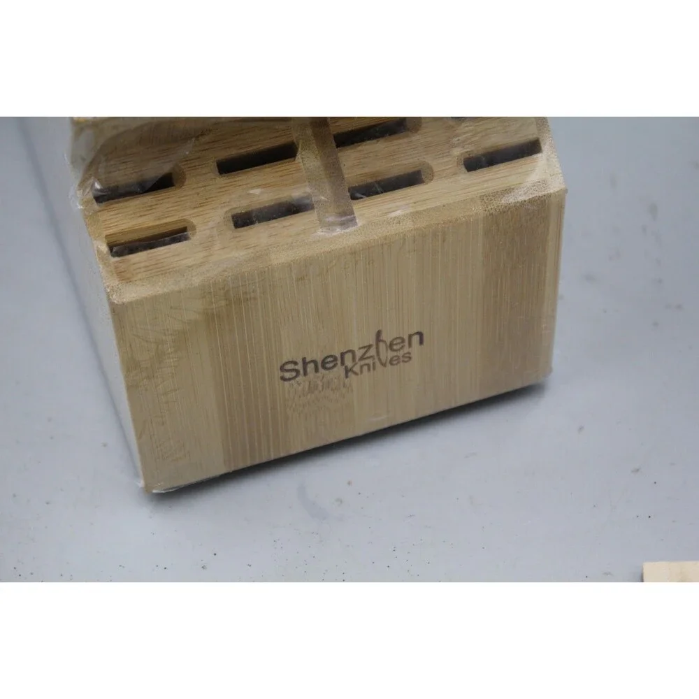 Shenzhen 20 Slot Large Solid Wood Bamboo Kitchen Knife Block No Knives 5.5 lbs!